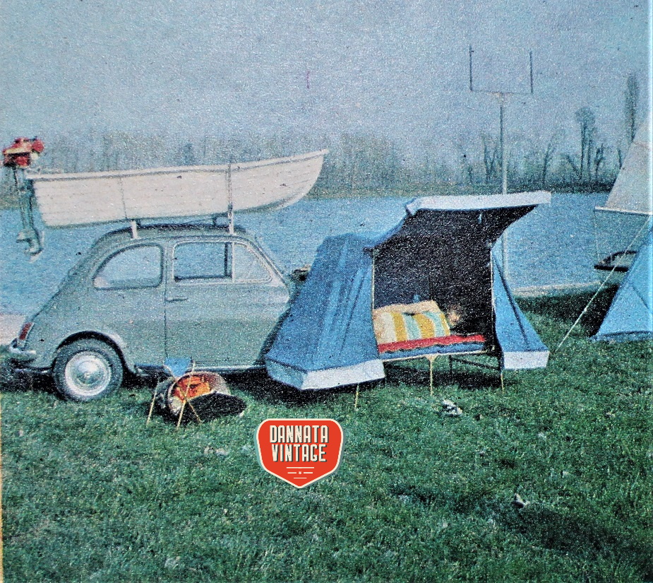 Campeggio vintage La tenda brandina, nel 1966 costava 35.000. Lire.