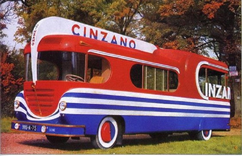 Mobilbar, Questo venne utilizzato per promuovere la ditta Cinzano durante i Tour di Francia degli anni 50 e 60. 