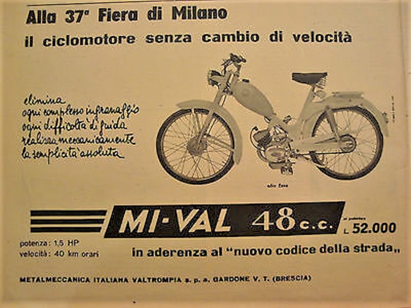 Mi-Val con il 48 cc presentato alla Fiera di Milano nella sua 37° edizione. 