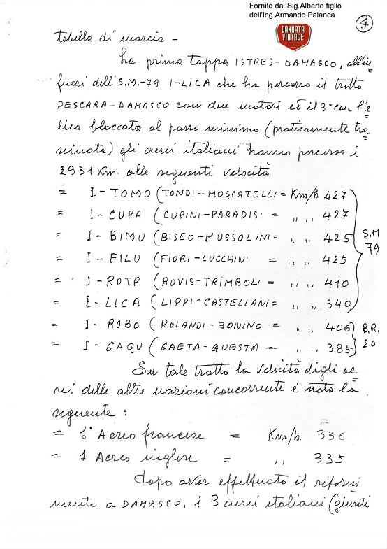 Armando Palanca - La gara aerea Istres-Damasco-Parigi FOGLIO 5