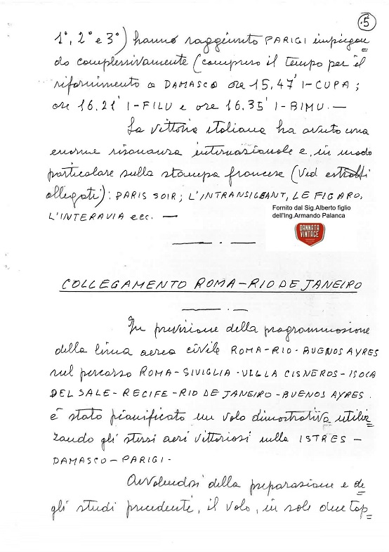 Armando Palanca - La gara aerea Istres-Damasco-Parigi FOGLIO 6