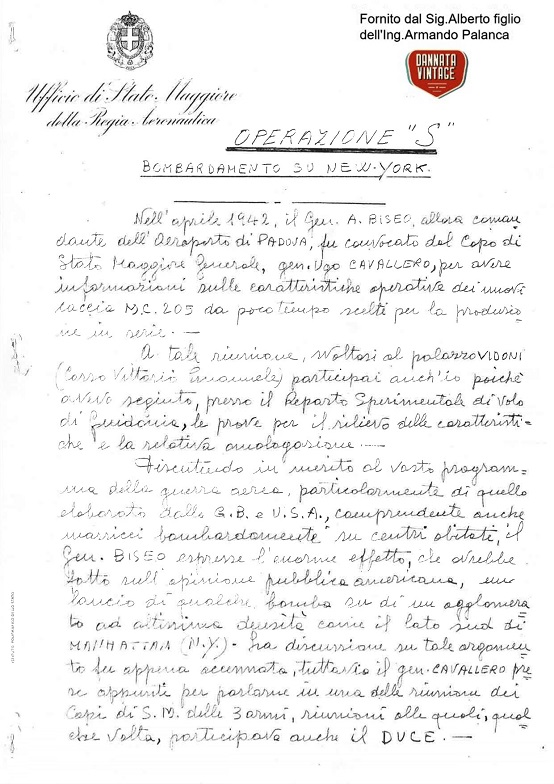 Armando Palanca Foglio 1 Operazione S. 