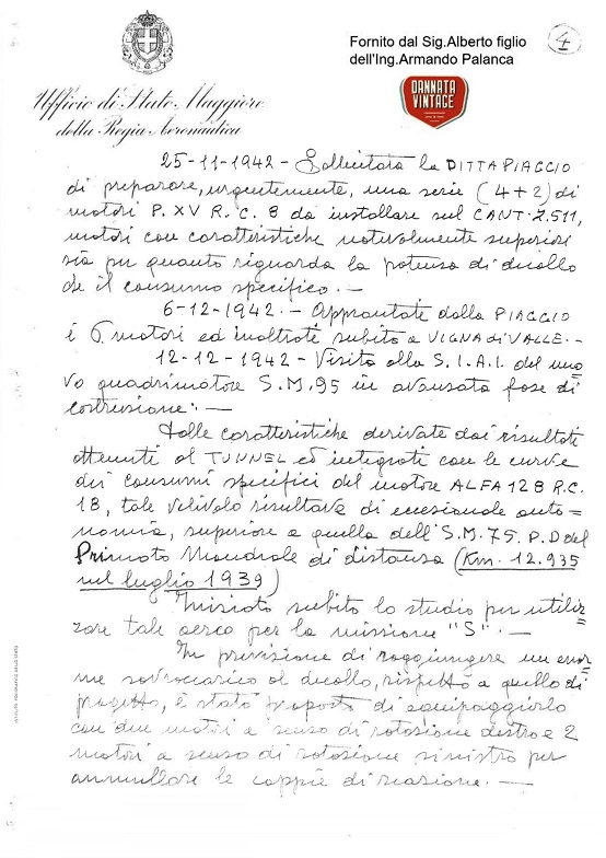 Armando Palanca Foglio 4 Operazione S. 