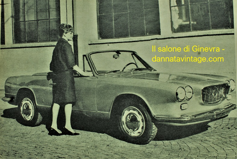 Salone di Ginevra 1962 Lancia Convertibile realizzata dalla Carrozzeria Vignale, su telaio Flavia Gran Turismo, condivideva con la Coupè Pininfarina la motorizzazione, fra gli optionals un hard top. 