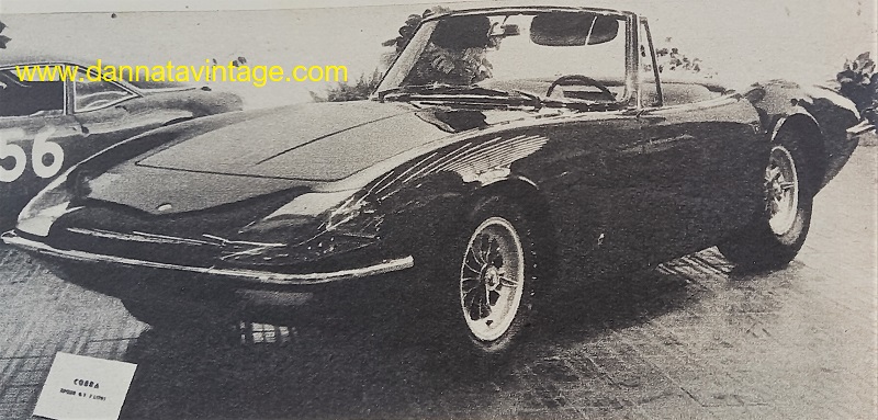 Salone di Torino La Cobra costruita dalla Carrozzeria Ghia per Carrol Shelby, dotata di un sette litri, il frontale ricorda quello già visto sulle Ford prototipo impiegate nella 1000 chilomentri di Monza.,